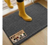 Gorilla Grip Original Indoor Durable Chenille Doormat, Large (36x24) Absorbent, Machine Washable Inside Mats, Low-Profile Rug Doormats for Entry, Back Door, Mud Room, High Traffic Areas (Charcoal)