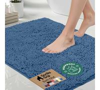 Gorilla Grip Original Luxury Chenille Bathroom Rug Mat, 30x20, Extra Soft and Absorbent Shaggy Rugs, Machine Wash Dry, Perfect Plush Carpet Mats for Tub, Shower, and Bath Room, Blue