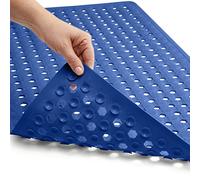 Gorilla Grip Original Patented Bath, Shower, Tub Mat, 35x16, Washable, Antibacterial, BPA, Latex, Phthalate Free, Bathtub Mats with Drain Holes, Suction Cups, XL Size Bathroom Mats, Royal Blue Opaque