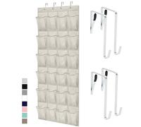 GORILLA GRIP Over the Door Shoe Organizer, 24 Large Breathable Mesh Pockets, Space Saving Hanging Storage Holder, Closet Rack Hanger Holds Up to 40 lbs, Hangs on Closets for Shoes, Accessories, Linen