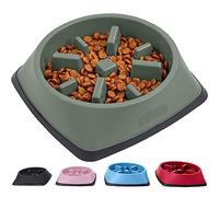GORILLA GRIP Patent Pending Slow Feeder Dog Bowls, Interactive Puzzle Toy for Dogs and Cats Food Training, Keeps Pets Busy and Prevents Puppy Overeating, All Breeds, 100% BPA Free, 2 Cup, Sage Green