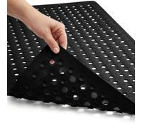 Gorilla Grip Patented Bath Tub Shower Mat 35x16 Washable Bathtub Floor Mats Suction Cups and Drain Holes to Keep Tubs Clean Black