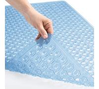 Gorilla Grip Patented Bath Tub Shower Mat, 35x16 Washable Bathtub Floor Mats, Suction Cups and Drain Holes to Keep Tubs Clean, Blue