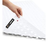 GORILLA GRIP Patented Bath Tub Shower Mat, 35x16 Washable Bathtub Floor Mats, Suction Cups and Drain Holes to Keep Tubs Clean, White