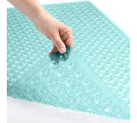 GORILLA GRIP Patented Bath Tub Shower Mat, 35x16 Washable Bathtub Floor Mats, Suction Cups and Drain Holes to Keep Tubs Clean, Green