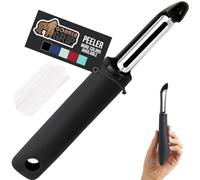 GORILLA GRIP Patented BPA-Free Sharp Stainless Steel Swivel Vegetable Peeler, Comfortable Handle Potato Peelers, Smooth Peeling, Peel Carrots Apple, Includes Blade Cover, Kitchen Tool, Black