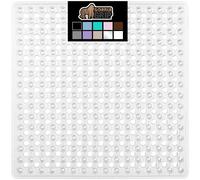 gorilla grip Patented Shower and Bathtub Mat 21x21 Small Square Shower Stall Floor Mats with Suction cups and Drainage Holes Machine Washable and S
