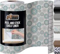 Gorilla Grip Peel and Stick Paper, Removable Cover for Books, Shelves, Countertops, Drawers, Cabinets and Crafts, Easy Install Kitchen Decor, Shelf, Drawer, Cabinet Liners, 11.8 in x 10 FT Spiral Turq