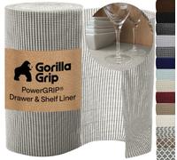 GORILLA GRIP powerGRIP Drawer Shelf and Cabinet Liner, 12" x10', Light Gray