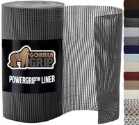 GORILLA GRIP powerGRIP Drawer Shelf and Cabinet Liner, Thick Strong Hold, Non-Adhesive Liners Protect Kitchen Cabinets and Cupboard, Bathroom Drawers, Easy Install, Breathable Mat, 12" x20', Charcoal