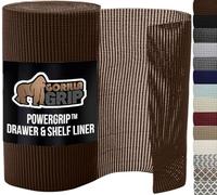 GORILLA GRIP powerGRIP Drawer Shelf and Cabinet Liner, Thick Strong Hold, Non-Adhesive Liners Protect Kitchen Cabinets and Cupboard, Bathroom Drawers, Easy Install, Breathable Mat, 17.5" x30', Brown