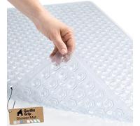 GORILLA GRIP Rectangle (35-Inch-by-16-Inch) Non-Slip Machine Washable Bath Mat, Clear