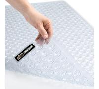 GORILLA GRIP Rectangle (35-Inch-by-16-Inch) Non-Slip Machine Washable Bath Mat, Clear
