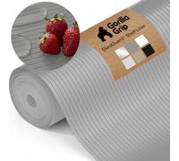 Gorilla Grip Ribbed Top Drawer and Shelf Liner, Non Adhesive Waterproof Roll, Durable and Strong Plastic Grip Liners for Drawers, Shelves, Kitchen Cabinets, Storage and Desks, 24 Inch x 30 FT, Gray