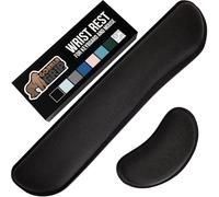 Gorilla Grip Soft Gel Memory Foam Ergonomic Wrist Rest, Slip Resistant, Comfortable Keyboard and Mouse Pad Cushion Set, Typing Pain Relief, Support for Office Computer Desks, Laptops, Gaming, Black