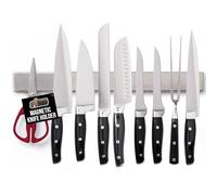 GORILLA GRIP Stainless Steel Magnetic Knife Holder for Wall, 16 in, Magnet Bar for Knives, Tools, Supplies, Heavy Duty Metal Strip Holds Up to 6 lb, Kitchen Organizer, Non-Adhesive, Drilling Required
