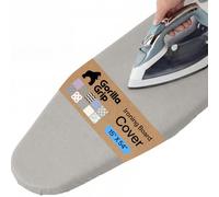 GORILLA GRIP The Original Ironing Board Cover and Pad, Silicone Coating, 400°F Scorch Resistant Thick Padding, Heavy Duty Iron Covers Standard Boards, Hook and Loop Fastener Strap, Silver 15x54