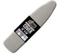 GORILLA GRIP The Original Ironing Board Cover and Pad, Silicone Coating, Thick Scorch Resistant Padding, Heavy Duty Iron Covers Standard Boards, Hook and Loop Fastener Strap, Silver, 15x54