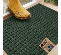 GORILLA GRIP® Ultra Absorbent Front Door Mat Outside Entrance, Traps Dirt and Moisture, HydroABSORB Indoor Outdoor Doormat Holds Up to 1.7 Cups Water, Stain and Fade Resistant Welcome Mat, 29x17 Green