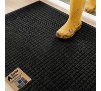 GORILLA GRIP® Ultra Absorbent Front Door Mat Outside Entrance, Traps Dirt and Moisture, HydroABSORB Indoor Outdoor Doormat Holds Up to 1.7 Cups Water, Stain and Fade Resistant Welcome Mat, 29x17 Black