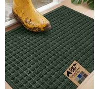 GORILLA GRIP® Ultra Absorbent Front Door Mat Outside Entrance, Traps Dirt and Moisture, HydroABSORB Indoor Outdoor Doormat Holds Up to 1.7 Cups Water, Stain and Fade Resistant Welcome Mat, 29x17 Green
