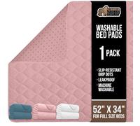 GORILLA GRIP Washable Waterproof Reusable Bed Pads High Absorption Incontinence Bed Pads Anti Leak Proof for Toddlers 52x34 Inch Anti Slip Protector for Bedwetting Adults