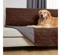 GORILLA GRIP Waterproof Dog Blanket, Couch Cover for Dogs Washable, Protects Sofa, Furniture, Crate, Car, RV Essentials Pet Supplies, Tear and Slip Resistant Leakproof Cushion Cover, 40x50 Brown