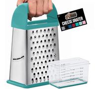GORILLA GRIP® XL 4-Sided Stainless Steel BPA-Free Cheese Grater, Turquoise