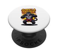 Gorilla Groove Funny Cartoon Gorilla Dancing Animal Design PopSockets Adhesive PopGrip