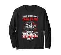 Gorilla Gym Not Here to Talk Serious Workout Lover Fitness Long Sleeve T-Shirt