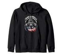 Gorilla has defeated a hundred men | Funny America Zip Hoodie