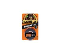 Gorilla - Heavy Duty Double Sided Mounting Tape, Weatherproof, 1" x 60", Black,