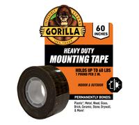 Gorilla - Heavy Duty Double Sided Mounting Tape, Weatherproof, 1" x 60", Black, (Pack of 1)