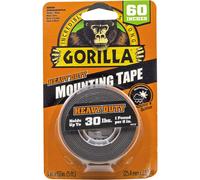 Gorilla - Heavy Duty Double Sided Mounting Tape, Weatherproof, 1" x 60", Black, (Pack of 1)