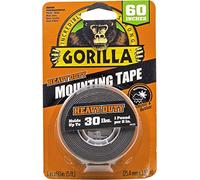 Gorilla - Heavy Duty Double Sided Mounting Tape, Weatherproof, 1" x 60", Black, (Pack of 1)