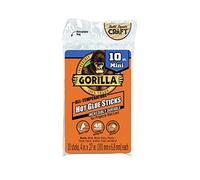 Gorilla Hot Glue Sticks, Mini Size, 4" Long x .27" Diameter, 10 Count, Clear, (Pack of 1)