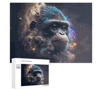 Gorilla in Cosmic Dreamscape, 500 PCS Challenging Puzzle for Adults, Winter Activity Gift - for Detail-Focused Puzzlers