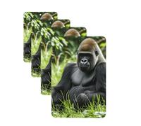 Gorilla in the Grass Car Air Freshener Cards for Women Men 4 Pack Cute Car Accessories Long Lasting Scent Car Diffuser Hanging Auto Aromatherapy Tablets Car Fresheners Gifts