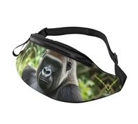 Gorilla In The Grass Fanny Pack Waist Bag For Men Women, Lightweight Adjustable Belt Bag Fashion Hip Bum Bag For Travel Hiking Running