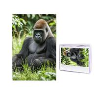 Gorilla in The Grass Jigsaw Puzzle for Adults Challenging Wooden Puzzles 1000 Pieces Personalized Photo Puzzle Picture Jigsaws Custom Jigsaw Puzzles for Birthday