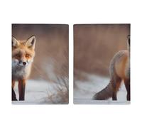 Gorilla in The Grass Passport Wallet Travel Passport Holder Pu Passport Cover Slim Card Case Cover for Women Men Leather Holder Case Travelling Essentials, Cute Fox, 20.3x13.8cm