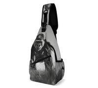 Gorilla in The Grass Sling Bag with Rfid Blocking Causal Mens Crossbody Bag Lightweight Chest Pack Large Man Purse Travel Crossbody Backpack Shoulder Sling Backpack for Hiking Running Cycling