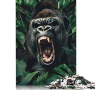 Gorilla In The Jungle Puzzles for Adults & Teenagers Wood Puzzle Jigsaws for Adults Secret Santa Gifts 500pcs (52x38cm)