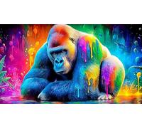 gorilla Jigsaw Puzzles 1000 Pieces Fun and Challenging Family Game Puzzle Game Great Gift Idea for The Whole for Women, Gifts for Men 38x26cm/1000pcs
