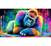 gorilla Jigsaw Puzzles 1000 Pieces Fun and Challenging Family Game Puzzle Game Great Gift Idea for The Whole for Women, Gifts for Men 38x26cm/1000pcs