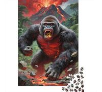 Gorilla Jigsaw Puzzles Puzzle for Adults Kids. 1000 Pieces Volcano Jungle Impossible Challenge Toy Educational Game Home Decoration for Adults& Kids Age 14 Years Up 1000pcs (75x50cm)