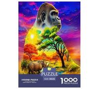 Gorilla Jigsaw Puzzles Puzzles for Adults Kids. 1000 Piece Great Gifts Challenge Toy Educational Game Home Decoration for Adults& Kids Age 14 Years Up 38x26cm/1000pcs