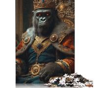 Gorilla King Jigsaw Puzzles Puzzle for Adults Kids. 1000 Piece Impossible Challenge Toy Educational Game Home Decoration for Educational Games Gifts 1000pcs (75x50cm)
