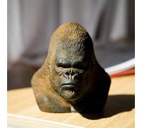 Gorilla King Kong Head Statue,Gorilla Statue Animal Statue Decor Unique Decoration Ornament for Home Office Garden Yard Bookshelf Desk Bedroom Bathroom(A)
