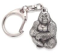 Gorilla King of the Jungle Push Gate Keyring with a Burlap Pouch